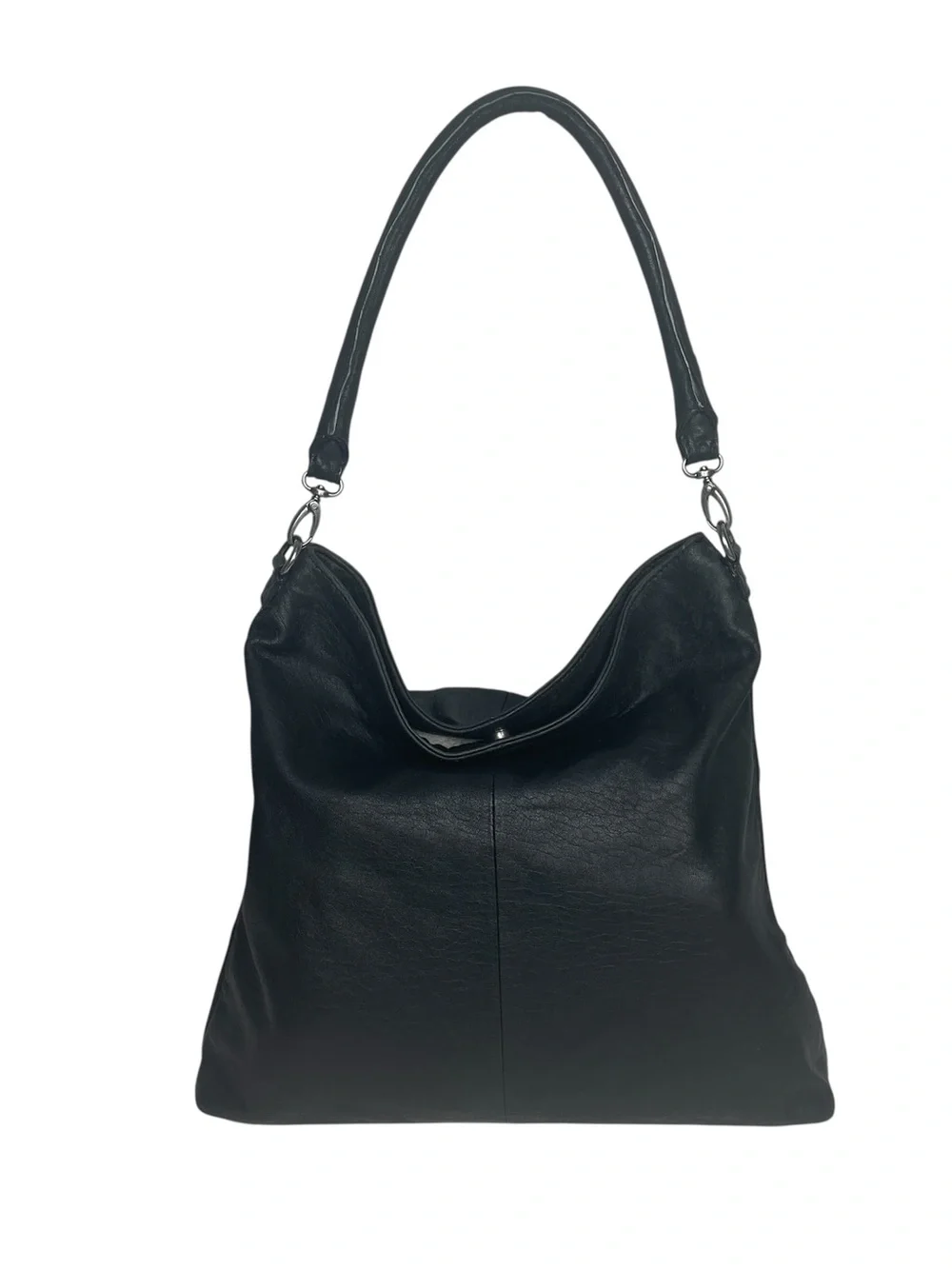 J Jill Slouchy Hobo Leather Shoulder Bag Tote Handbag Purse Black